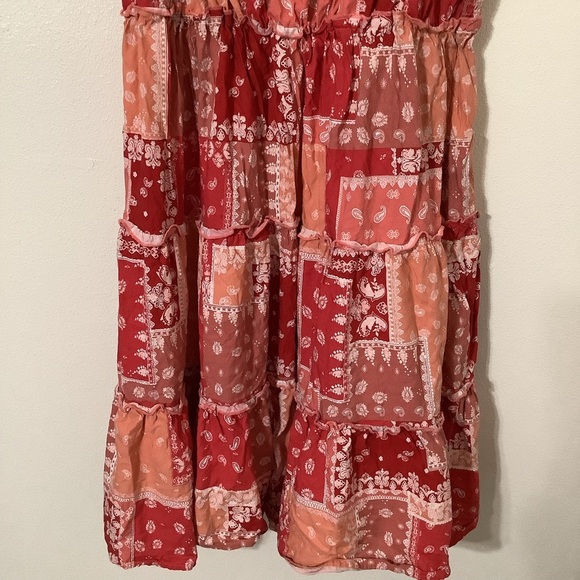 Beach Lunch Lounge Bandana Print Cowgirl Patchwork Print Babydoll Dress Medium - Picture 3 of 15